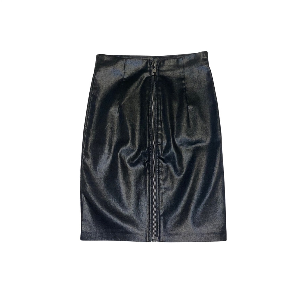 NWOT All Saints Black Coated Pencil Skirt